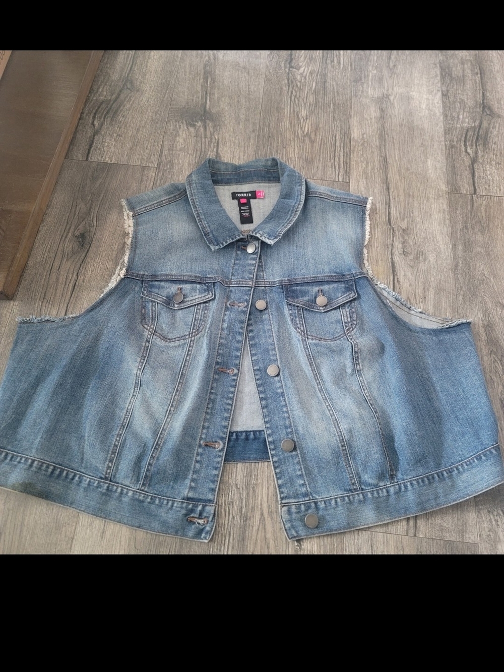 Torrid plus-size cropped denim vest